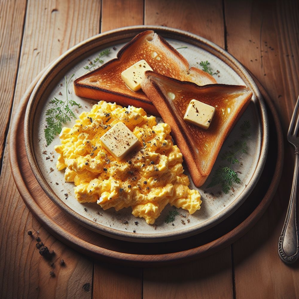 Classic Scrambled Eggs with Toast