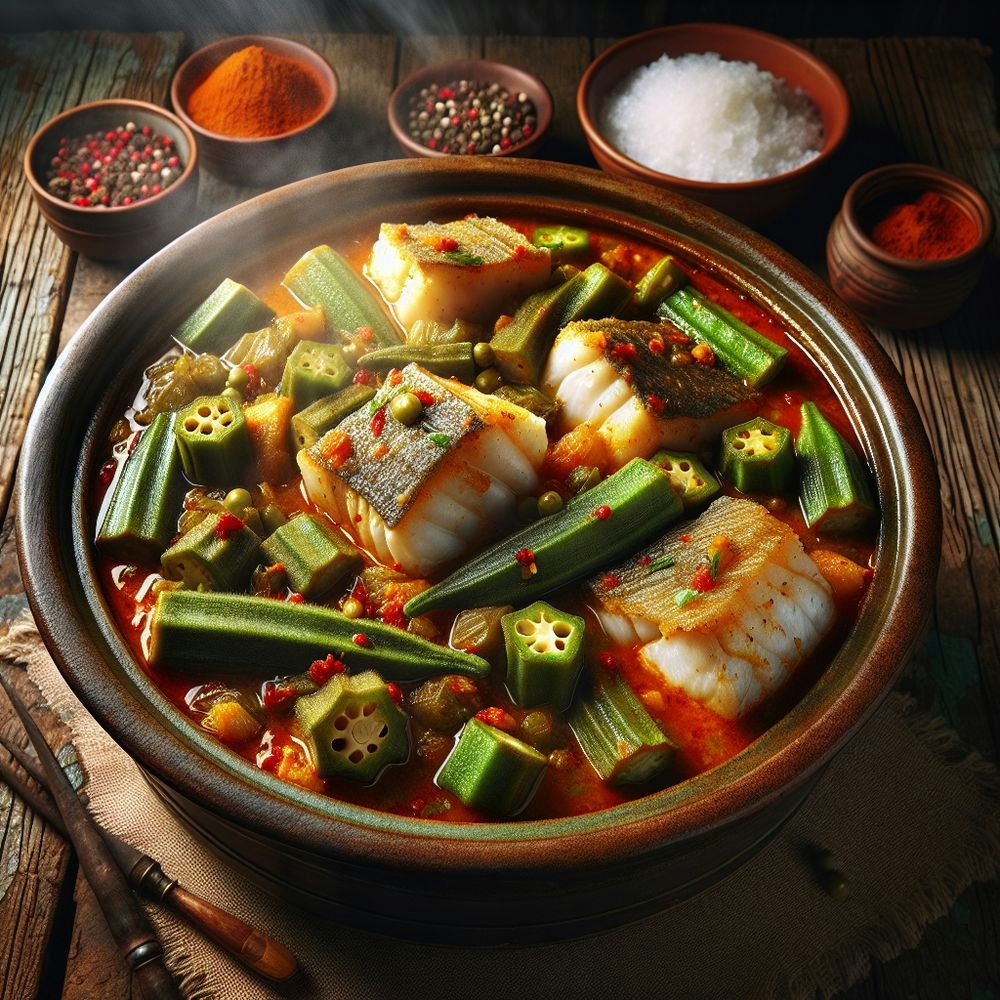 Spicy Cod and Okra Stew