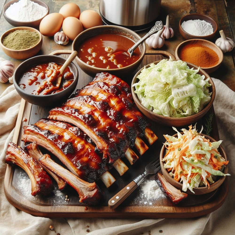 Bold BBQ Ribs with Tangy Cabbage Slaw