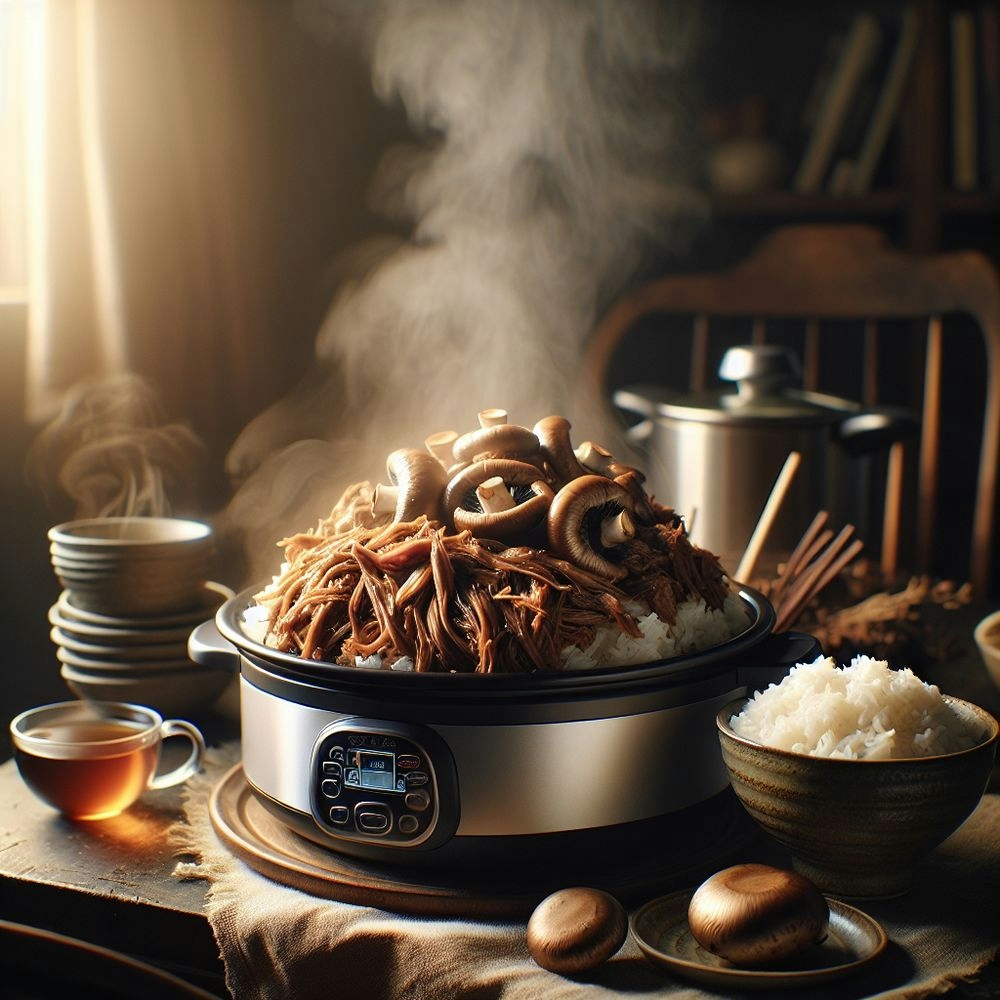 Pulled Pork and Mushroom Magic in a Rice Cooker!
