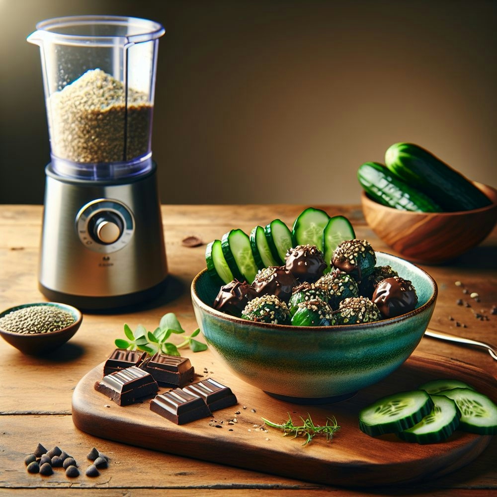 Low-Carb Chocolate-Covered Cucumber Bites