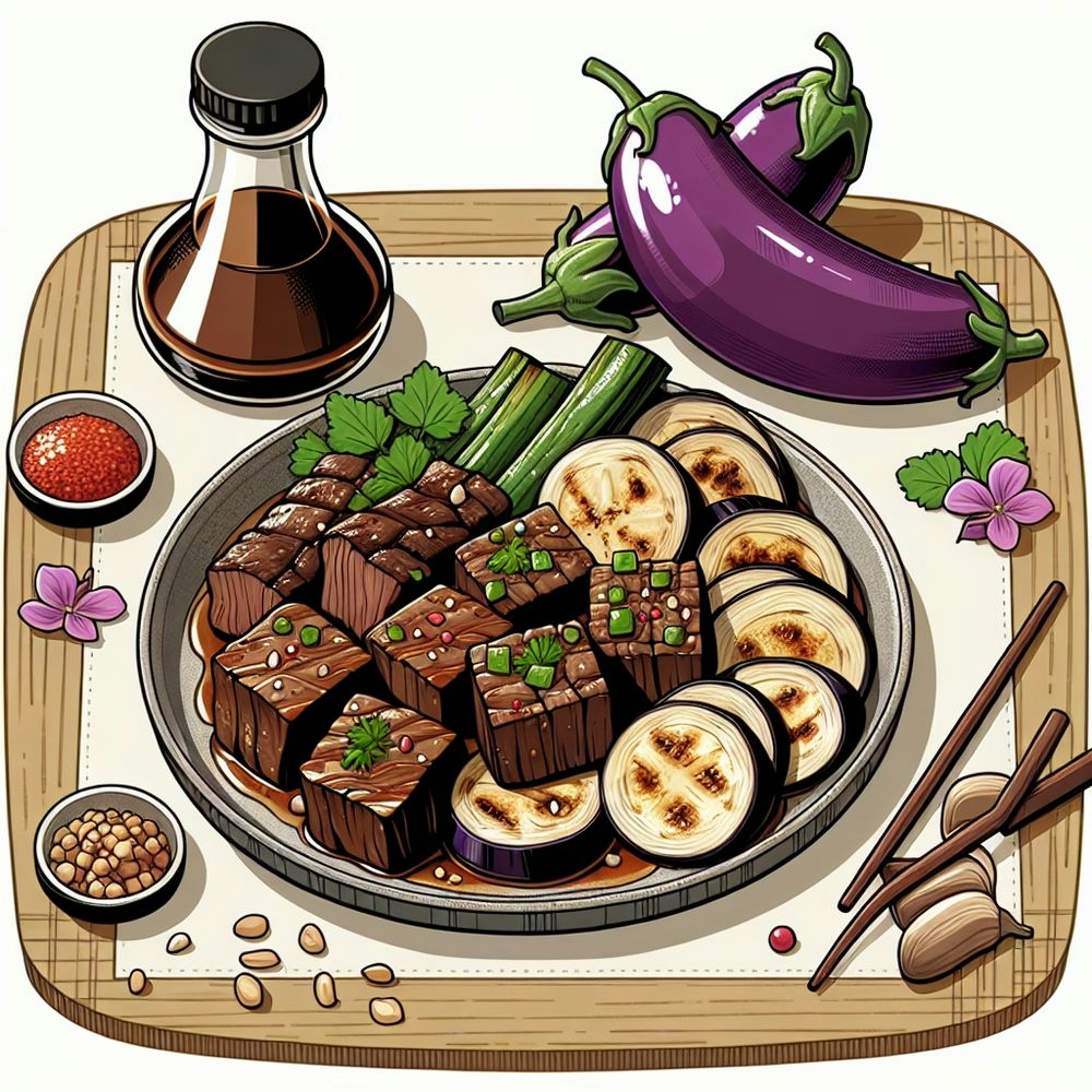 Grilled Soy Beef with Eggplant
