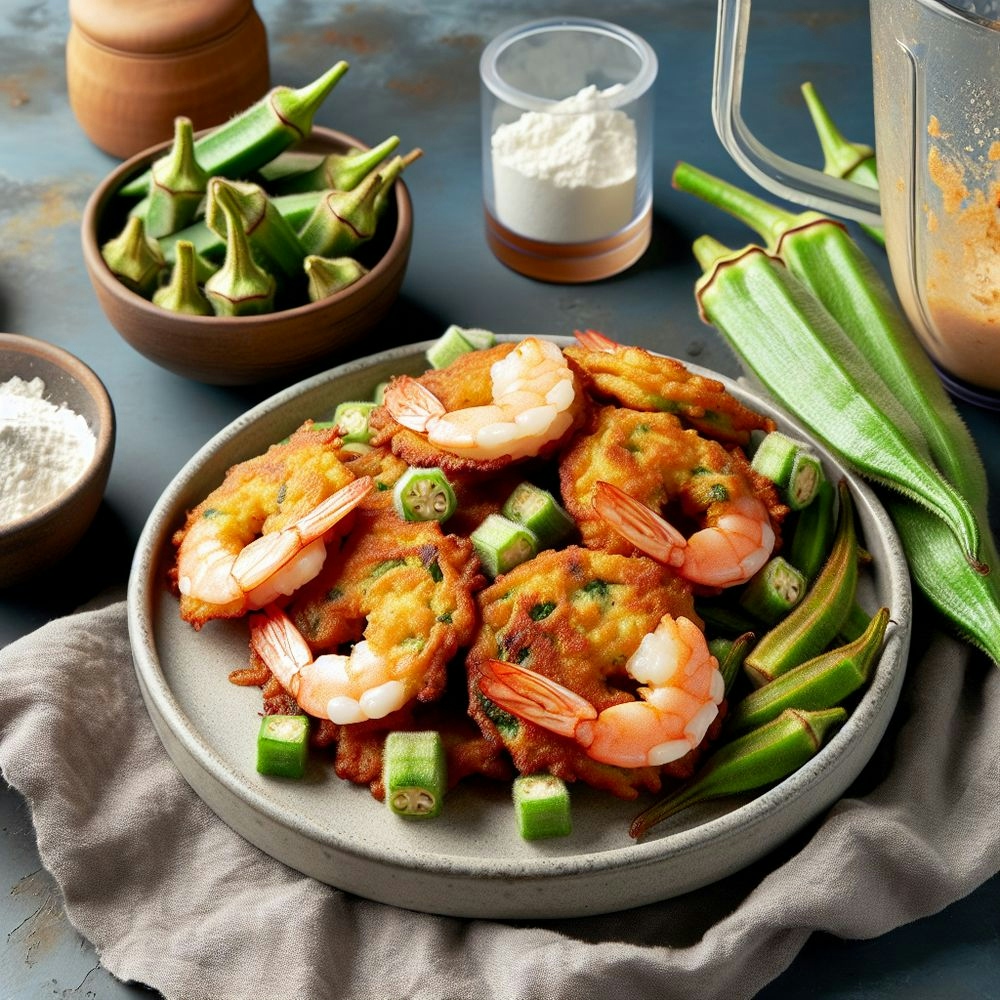 Low Carb Shrimp and Okra Fritters