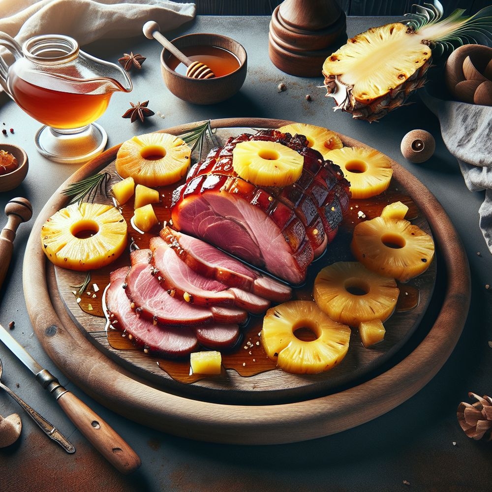 Honey-Glazed Ham Steaks with Pineapple