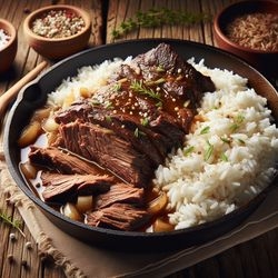Skillet Pot Roast with Rice