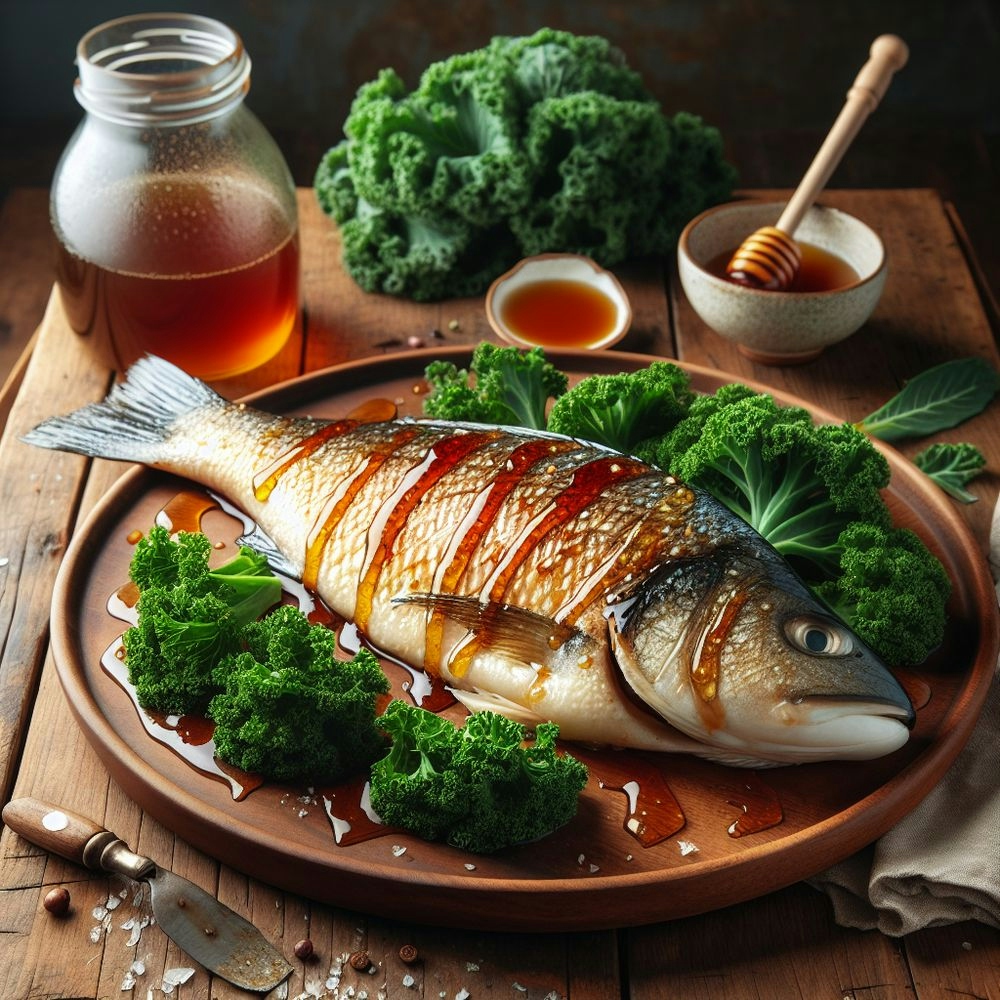 Quick and Easy Honey-Glazed White Fish with Kale
