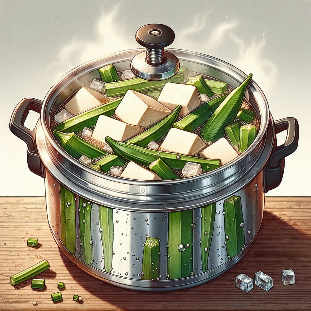 Korean-Style Pressure Cooker Tofu Stew with Okra
