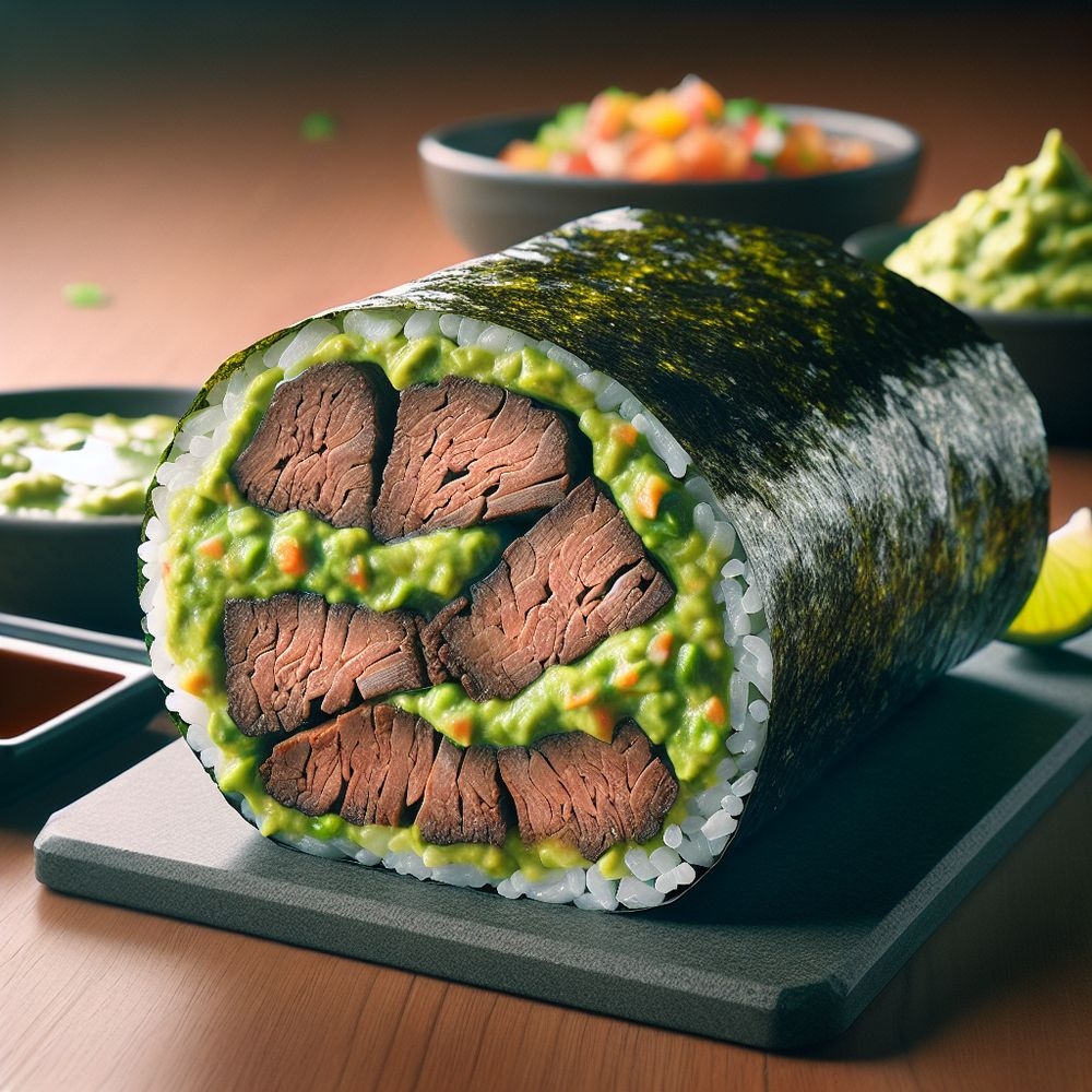 Nori-Wrapped Guacamole Beef Burrito