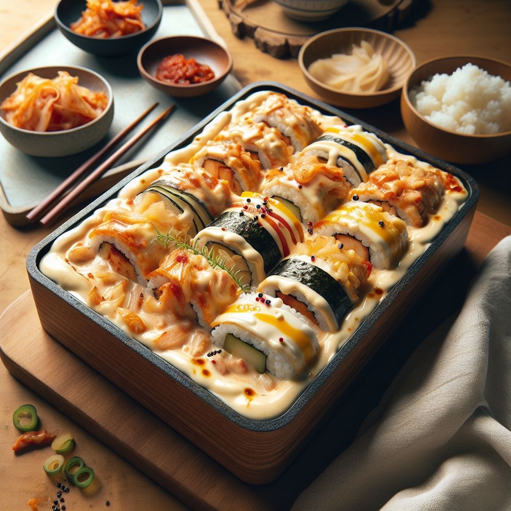 Creamy Kimchi Sushi Bake