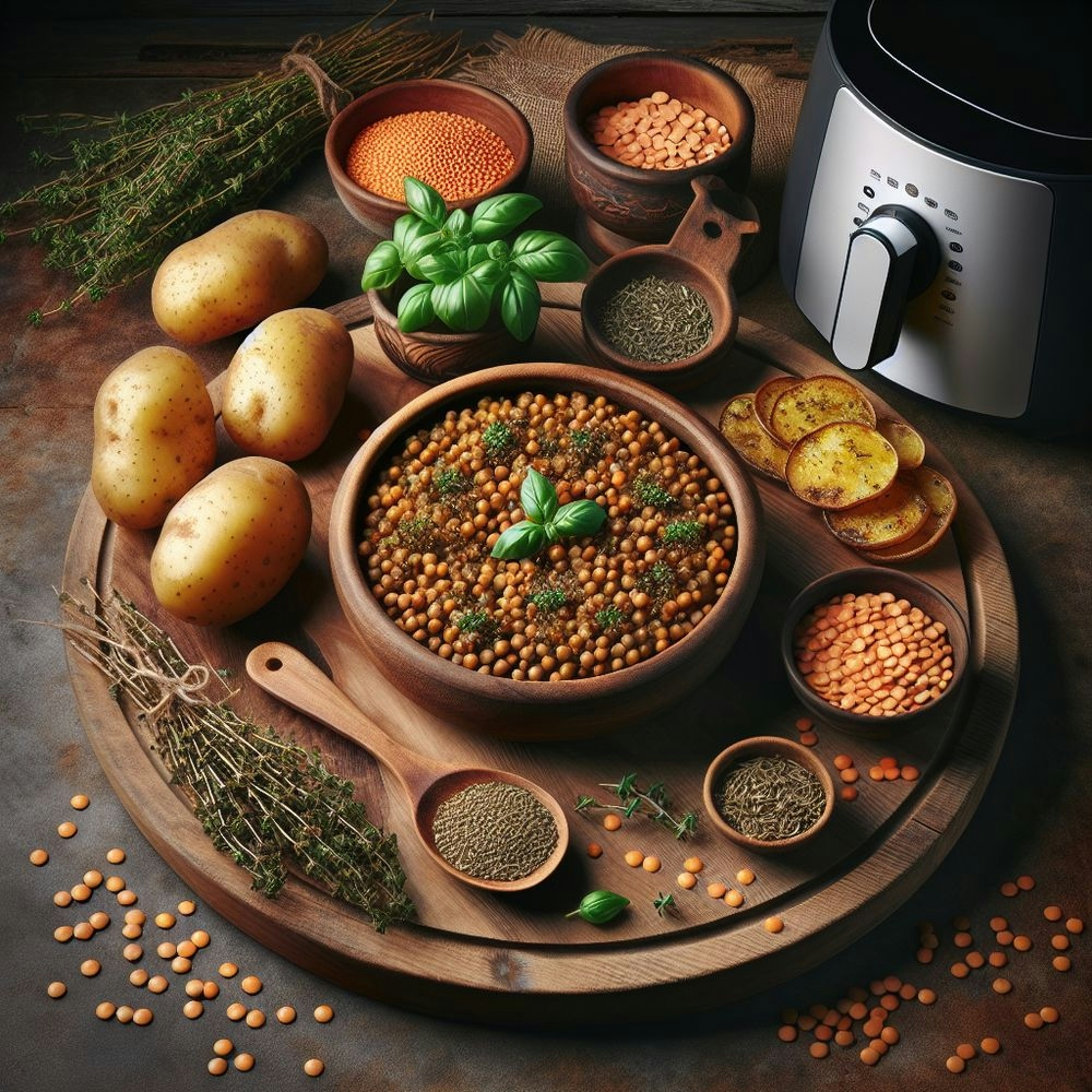 Italian Herb-Crusted Lentil & Potato Air Fryer Delight