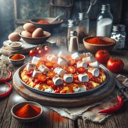 Spicy Tomato and Marshmallow Omelette
