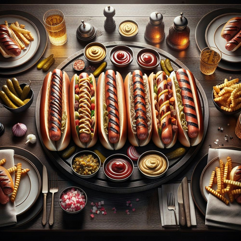 Gourmet Hot Dogs for 4 People
