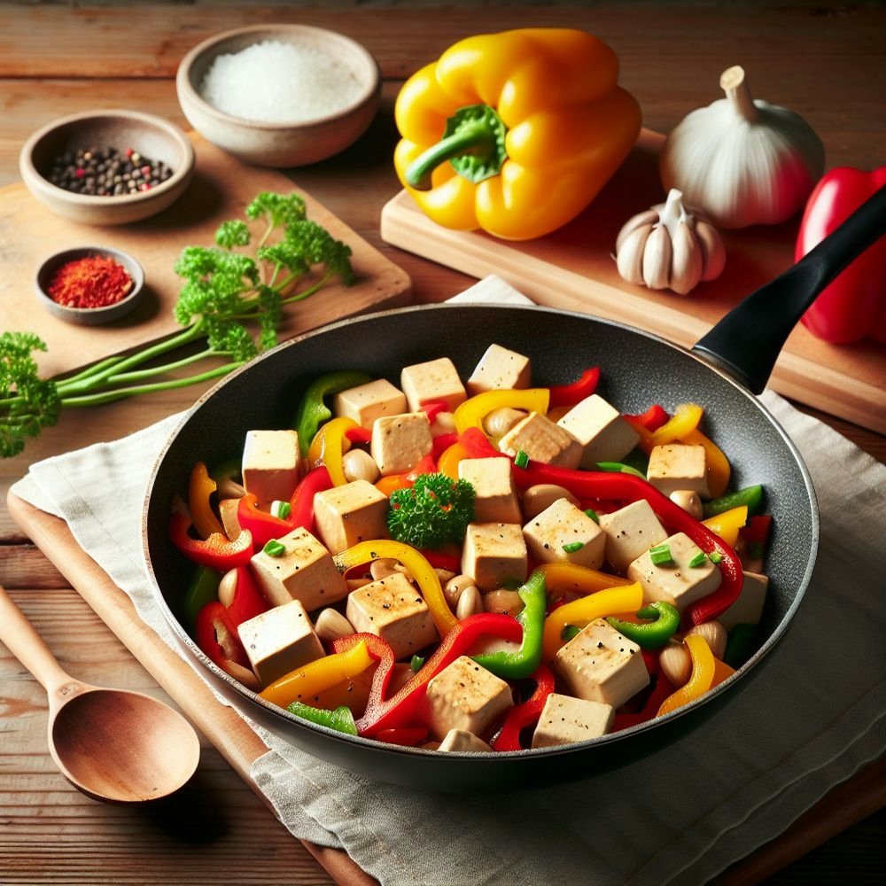 Italian-Style Tofu and Bell Pepper Stir-Fry