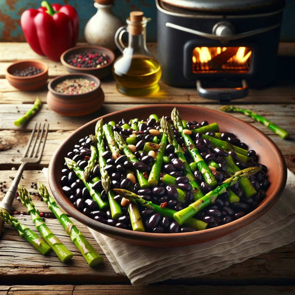 Mediterranean Black Bean & Asparagus Stir-Fry
