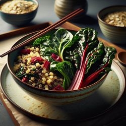 Japanese-Inspired Quinoa and Chard Bowl with Sous Vide Oats