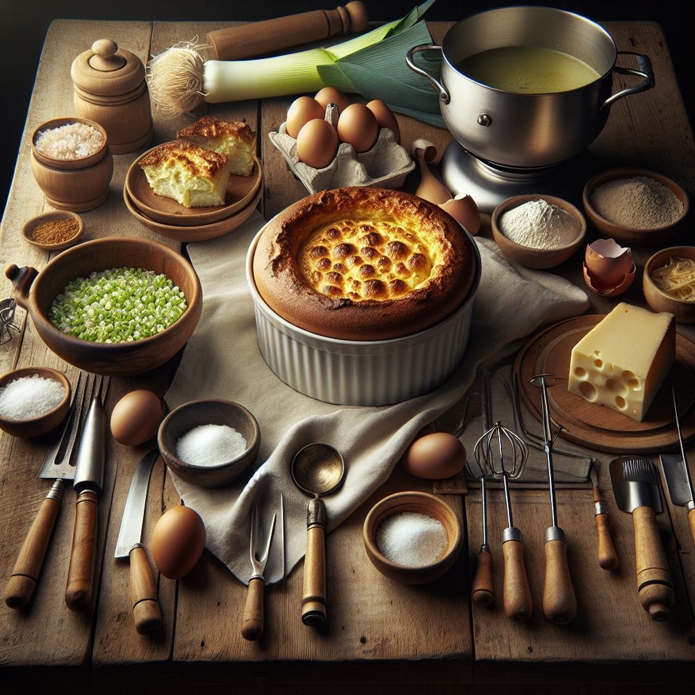 Perfectly Fluffy Cheese and Leek Soufflé