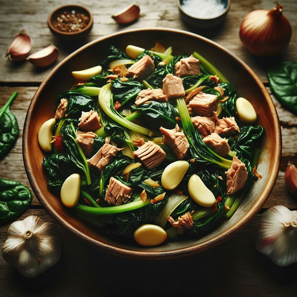 Tasty Chard and Canned Fish Stir-Fry