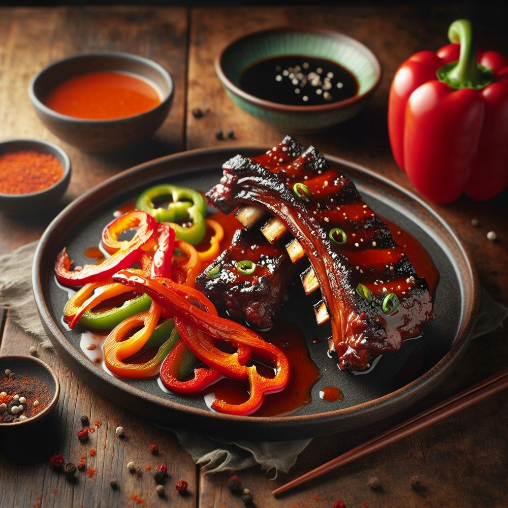 Grilled Short Ribs with Bell Pepper Glaze