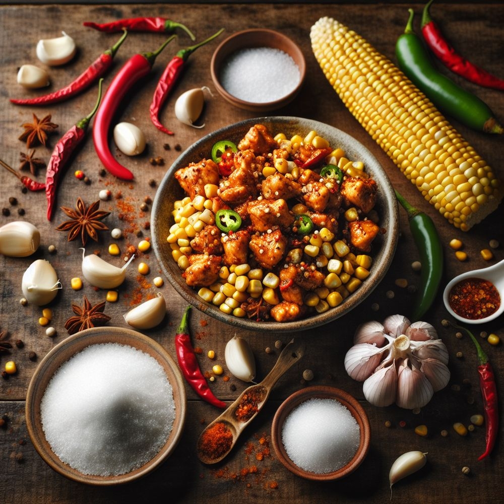 Spicy Garlic Chicken with Corn