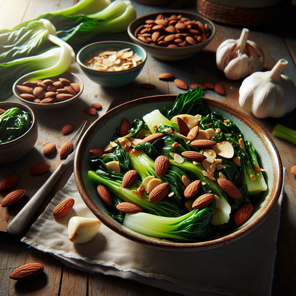 Almond & Garlic Bok Choy Stir-Fry