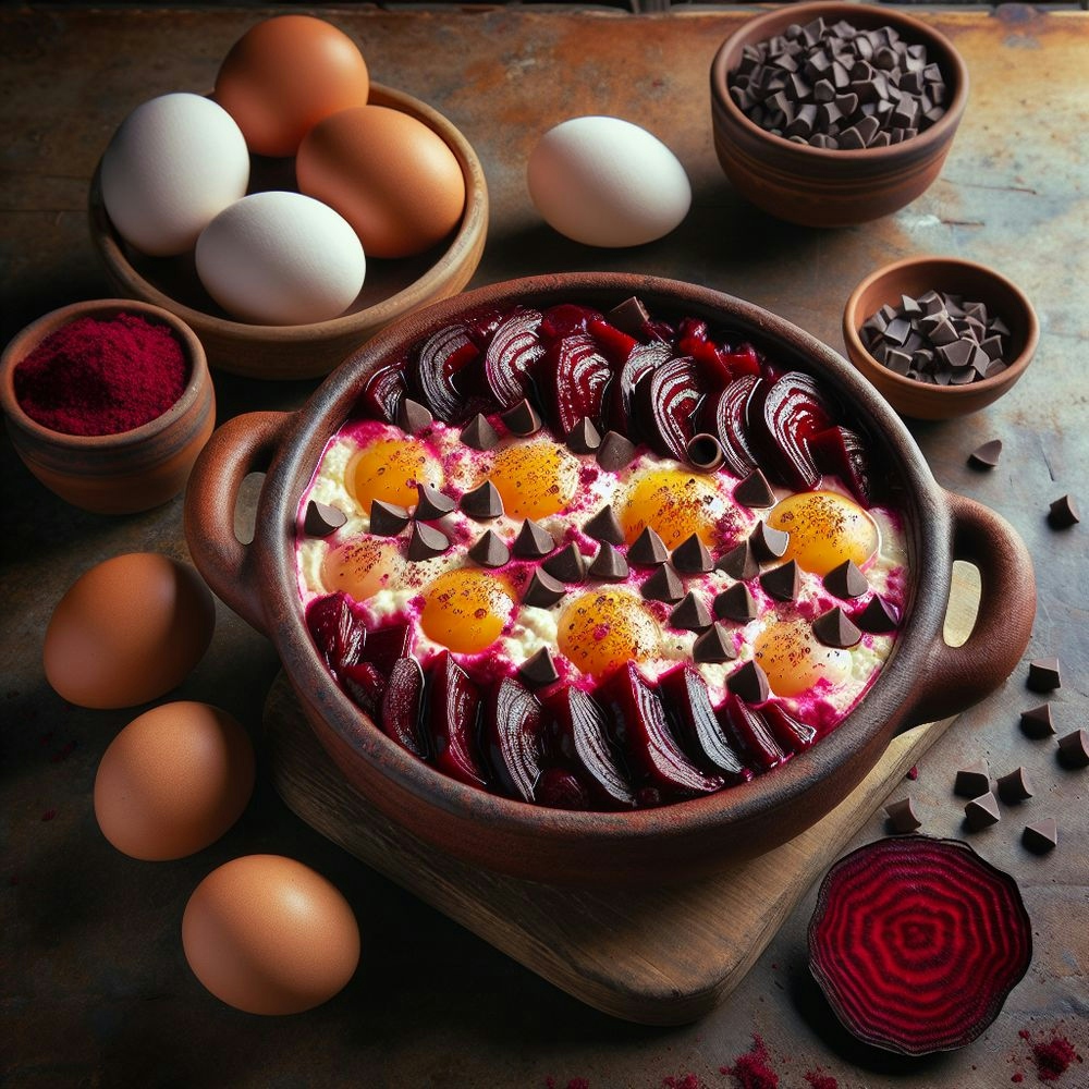 Mediterranean Beet and Chocolate Chip Egg Delight