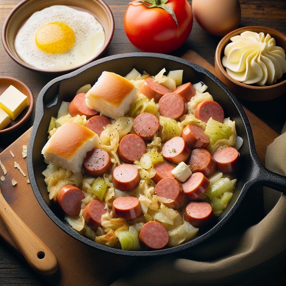 Comforting Hot Dog and Cabbage Skillet