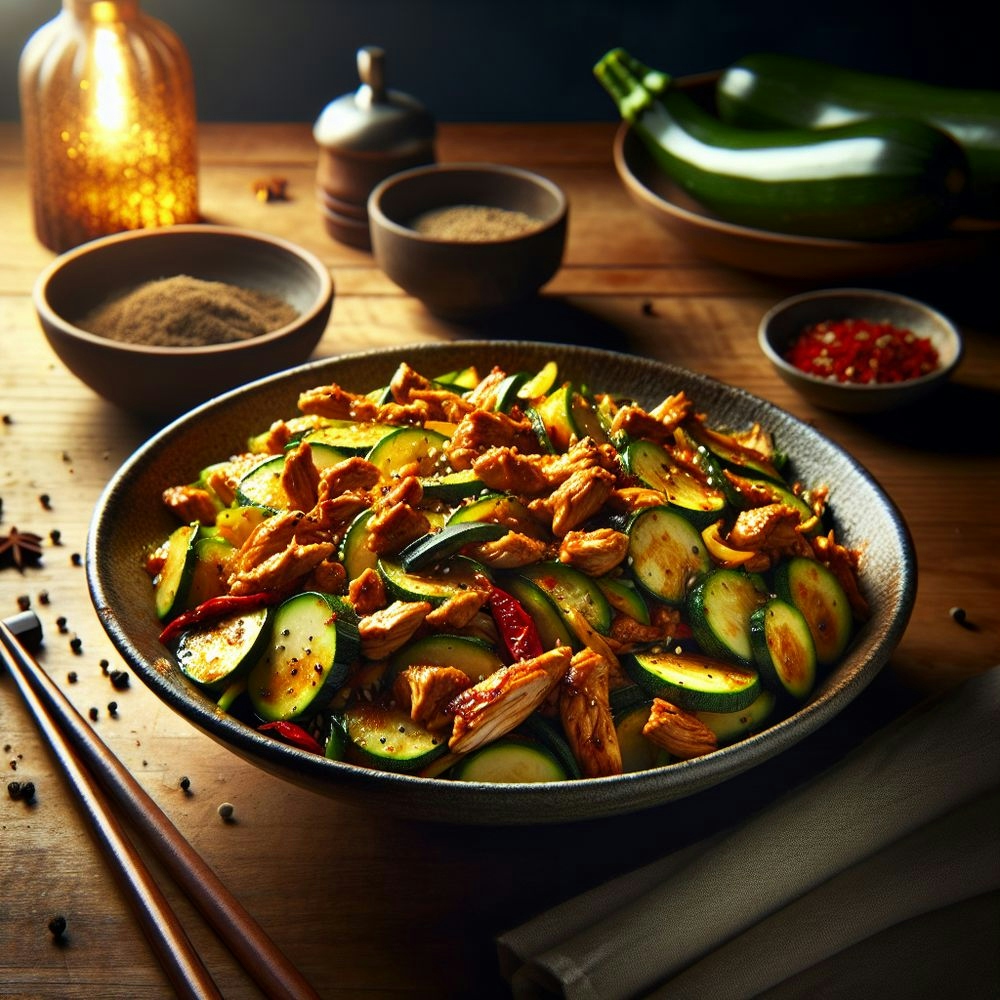 Bold Korean-Style Spicy Chicken Zucchini Stir-Fry