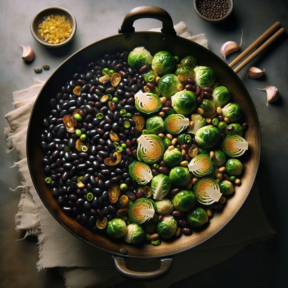 Black Beans and Brussels Sprout Stir-Fry