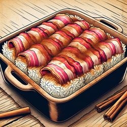 Bacon and Cinnamon Crusted Sushi-Rice Casserole