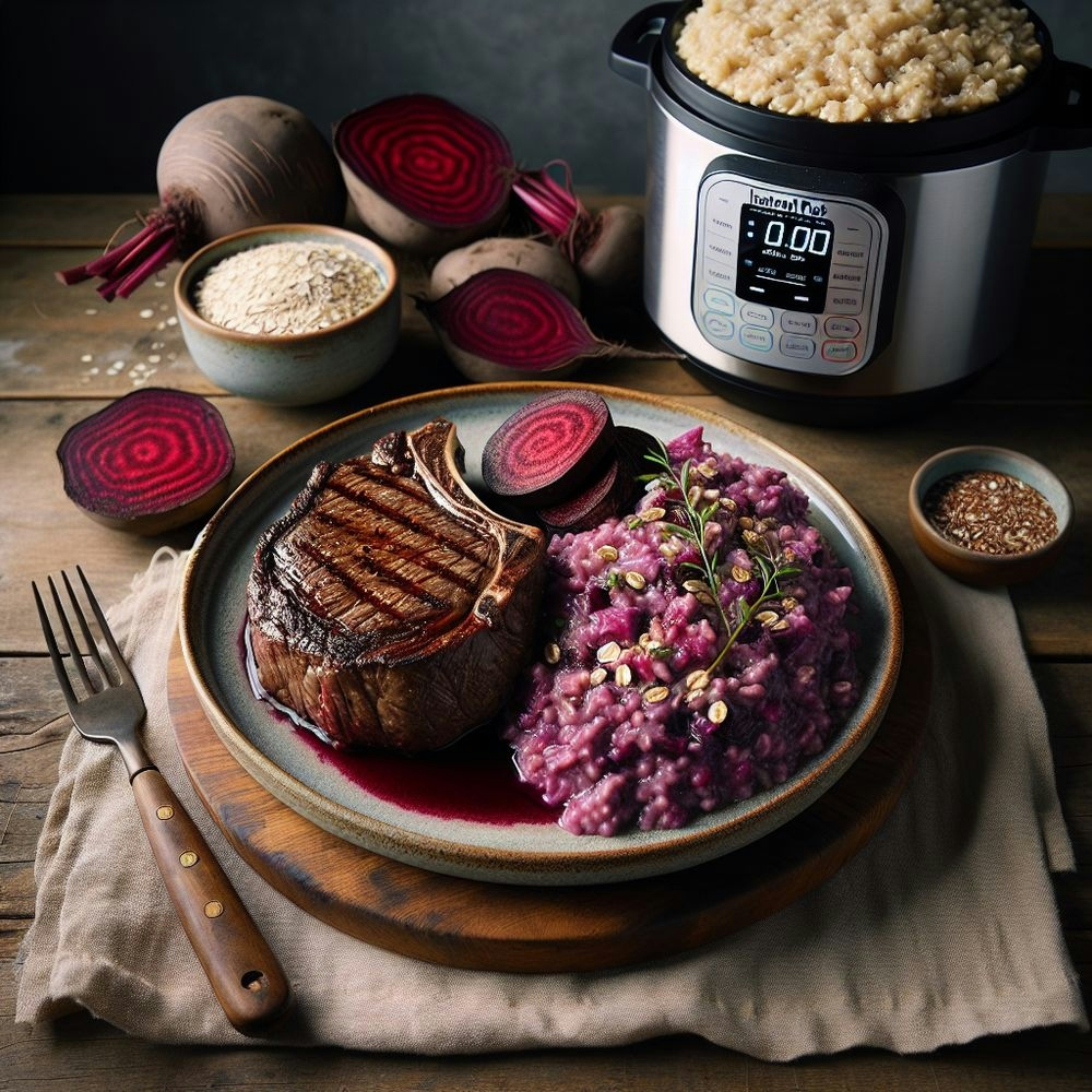 Comforting Steak and Beet Oat Risotto