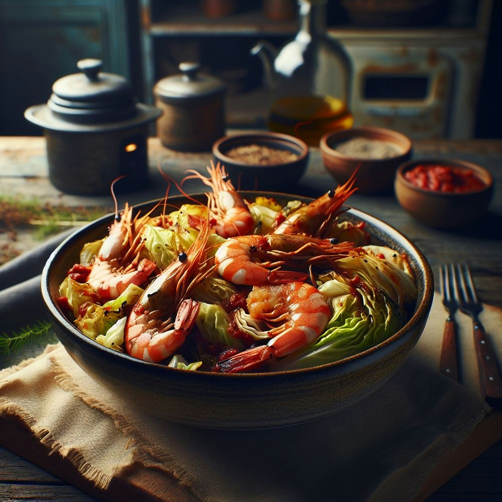 Mediterranean Shrimp and Cabbage Delight