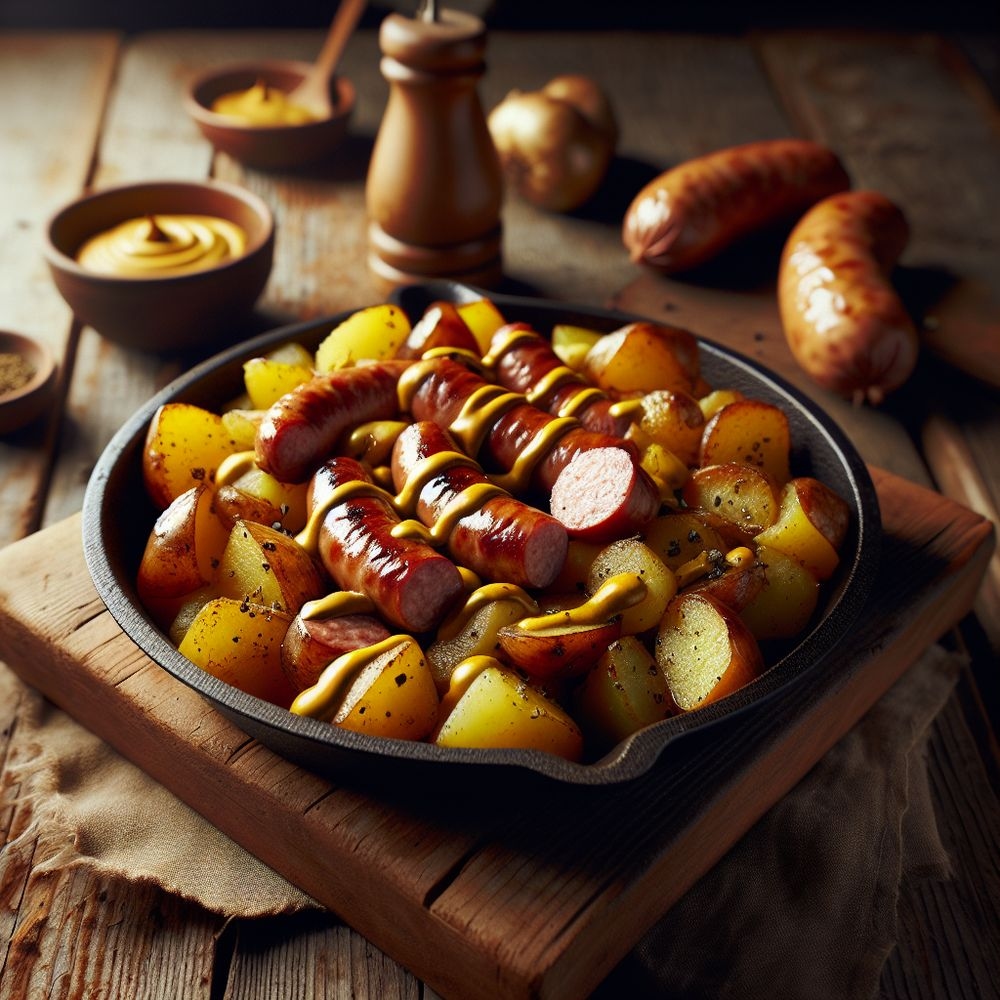 Bratwurst and Mustard Potato Skillet