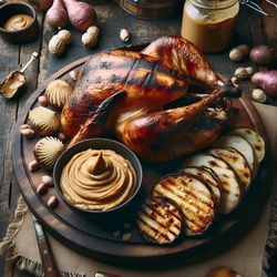 Grilled Turkey with Peanut Butter Turnip Mash