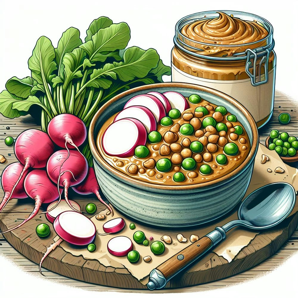 Vegan Radish and Pea Curry with Peanut Butter