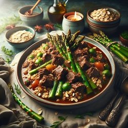 Italian-Inspired Beef and Asparagus Stew with Oats