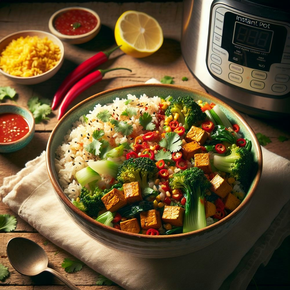 Mexican-Inspired Tempeh and Bok Choy Rice Bowl