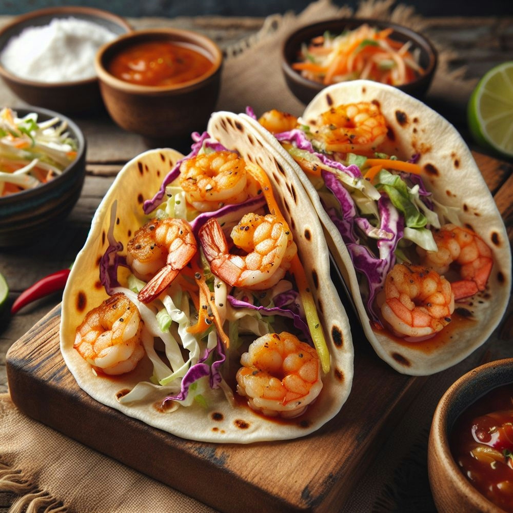 Korean Shrimp Tacos