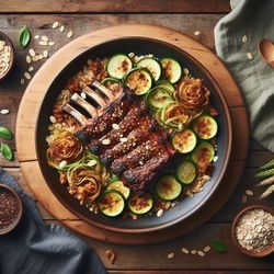 Comforting Sous Vide Ribs with Zucchini and Oat Crumble