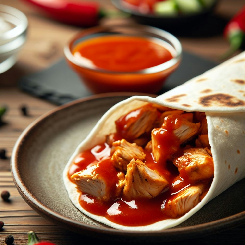 Spicy Hot Sauce Chicken Wrap