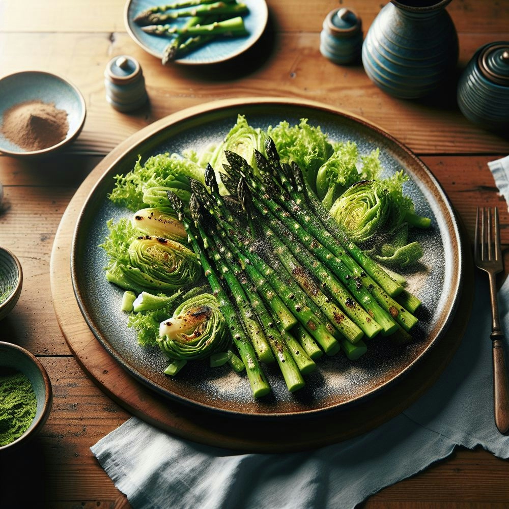 Grilled Asparagus and Lettuce Delight