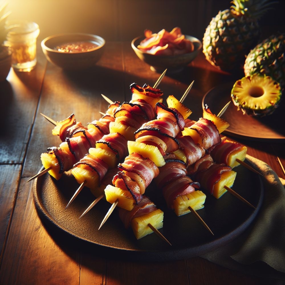 Bacon-Wrapped Pineapple Turkey Skewers