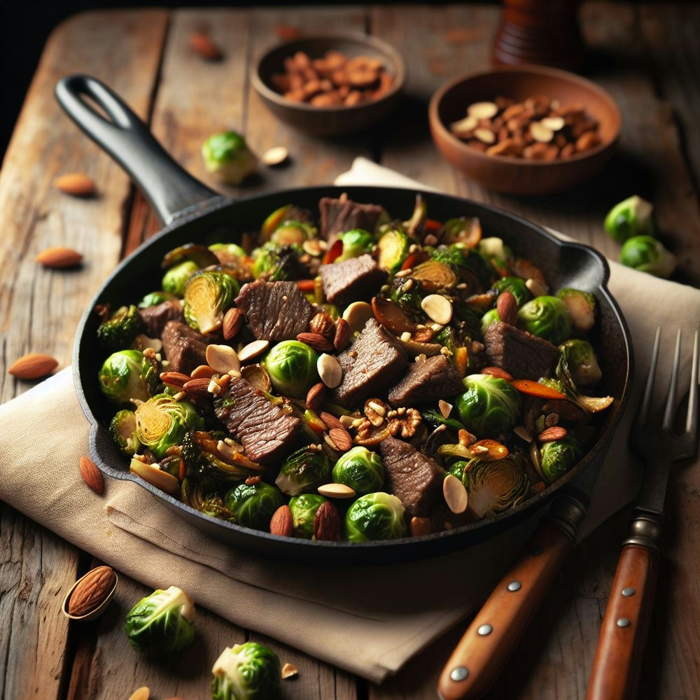Bison and Brussels Sprout Stir-Fry