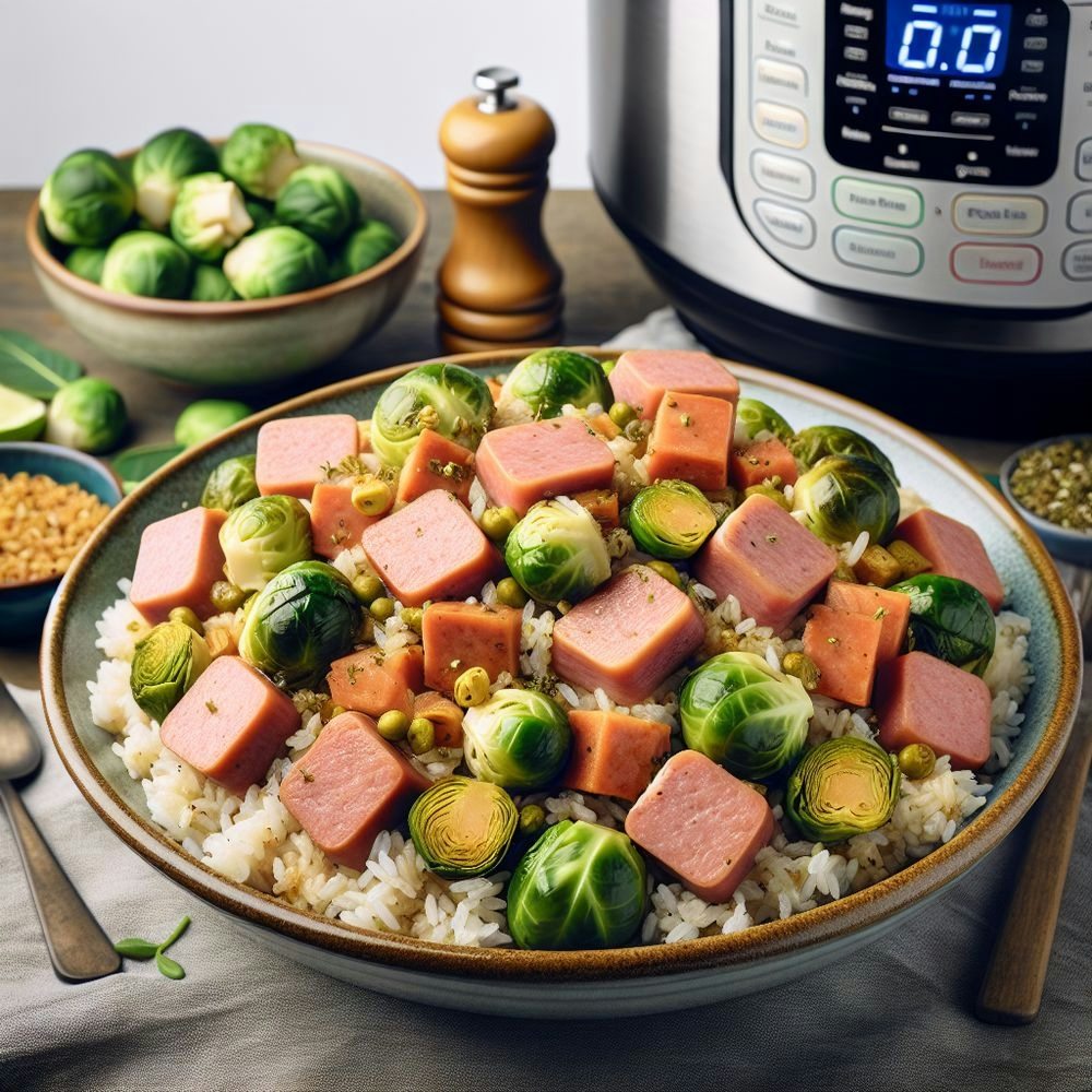 Mediterranean Spam and Brussels Sprout Rice