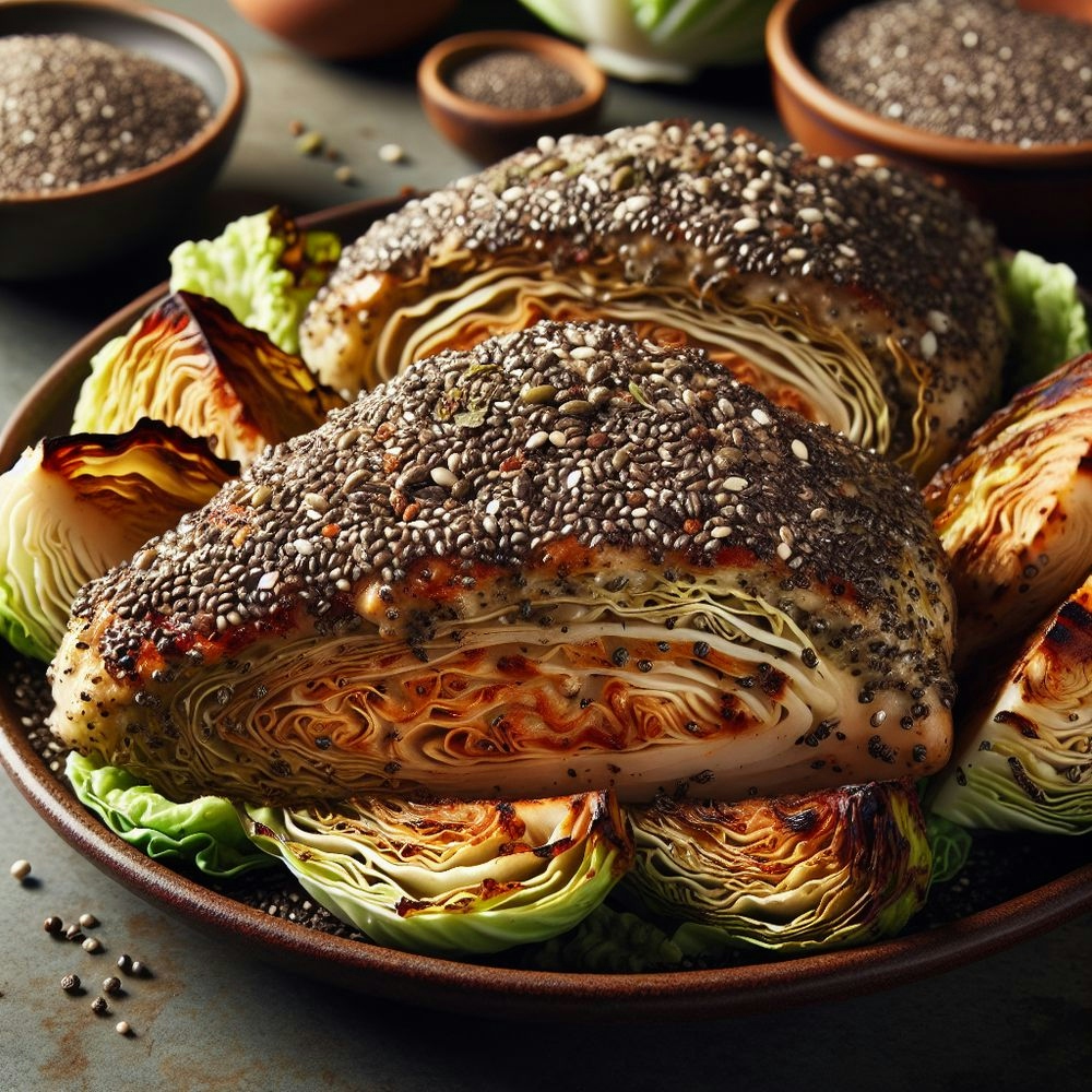 Baked Chia-Crusted Cabbage Steaks