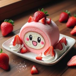 Kirby Strawberry Cake Rolls