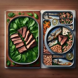 Mediterranean Sous Vide Short Ribs with Spinach and Canned Fish Medley