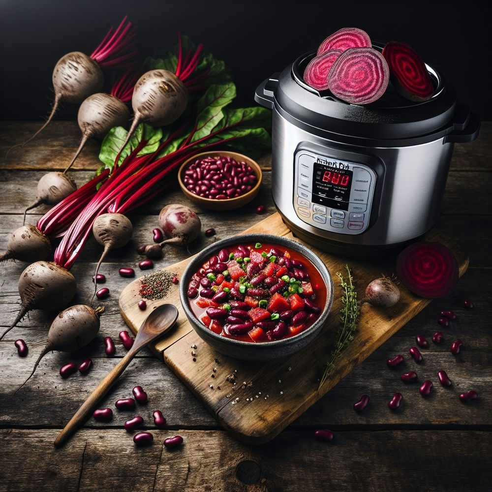 Spicy Instant Pot Beet and Kidney Bean Stew