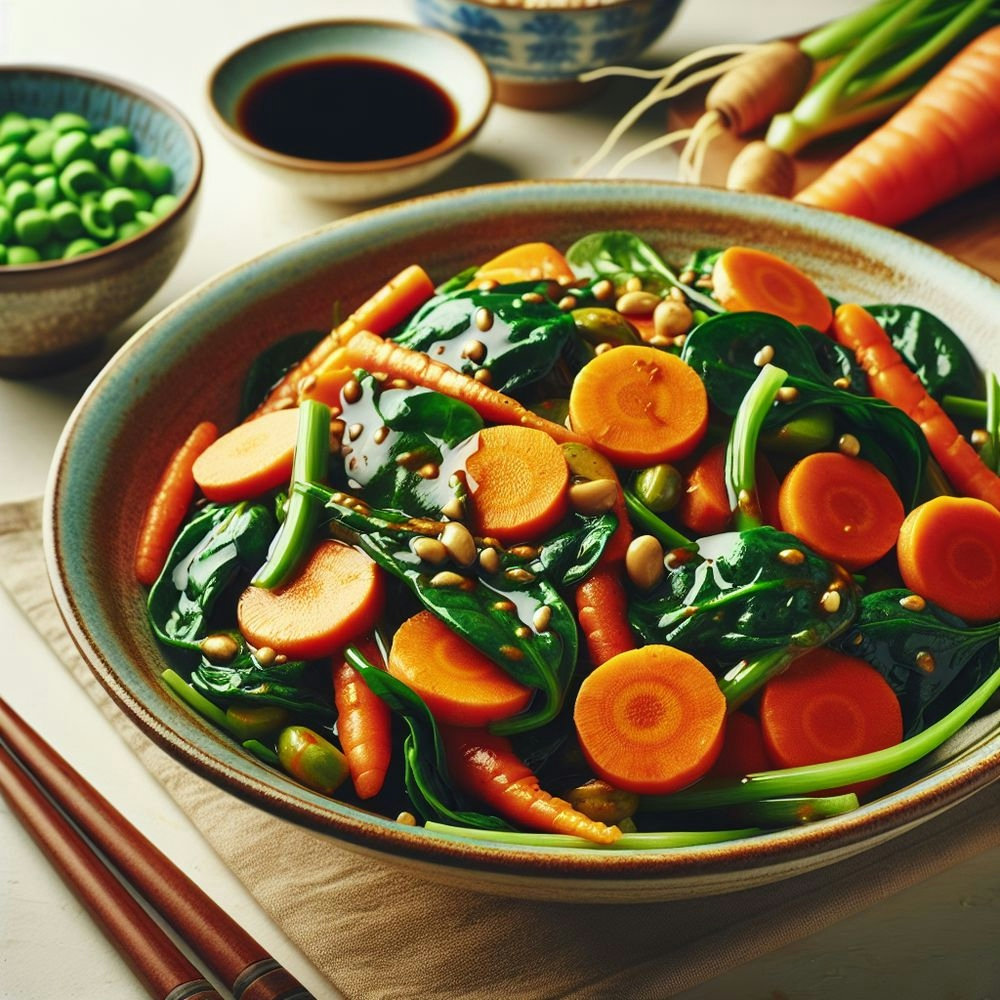 Vegan Carrot and Spinach Stir-Fry