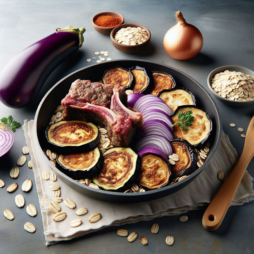 Healthy Short Ribs with Eggplant and Oat Crust