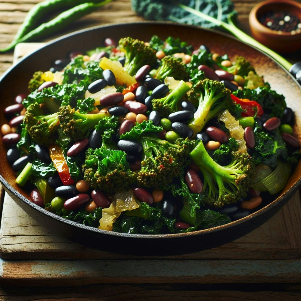 Quick and Easy Mexican Black Bean and Kale Stir-Fry